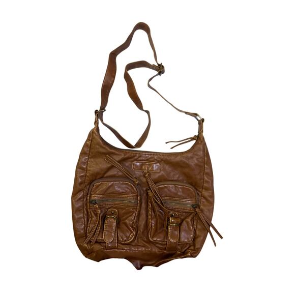 Set of 2 Faux Brown Leather Shoulder & Crossbody Bags Purses Boho Western - Picture 2 of 6